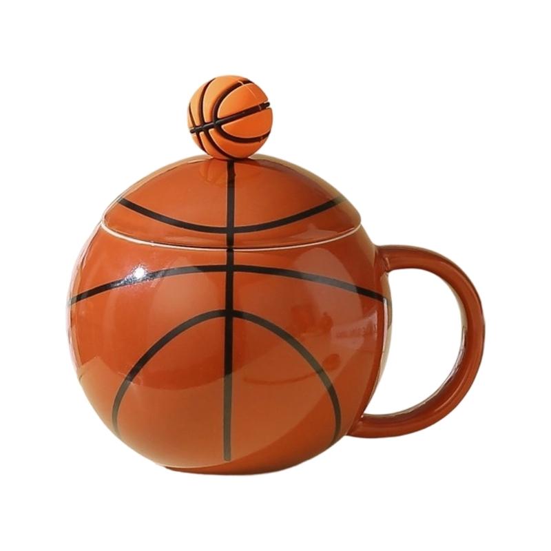 

420ml Unique Basketball Shape Teas Cup Ceramic Coffee Mug Porcelain Teas Cup for Office and Home Easy to Clean