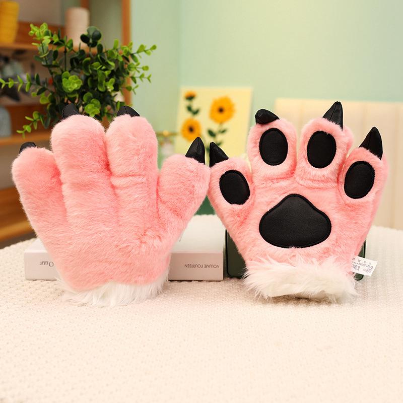 Cartoon Tier Tiger Schwanz Pfote Plüschtier Dinosaurier Leopard Handschuhe Stirnband Puppe Kinderaufführungsrequisiten