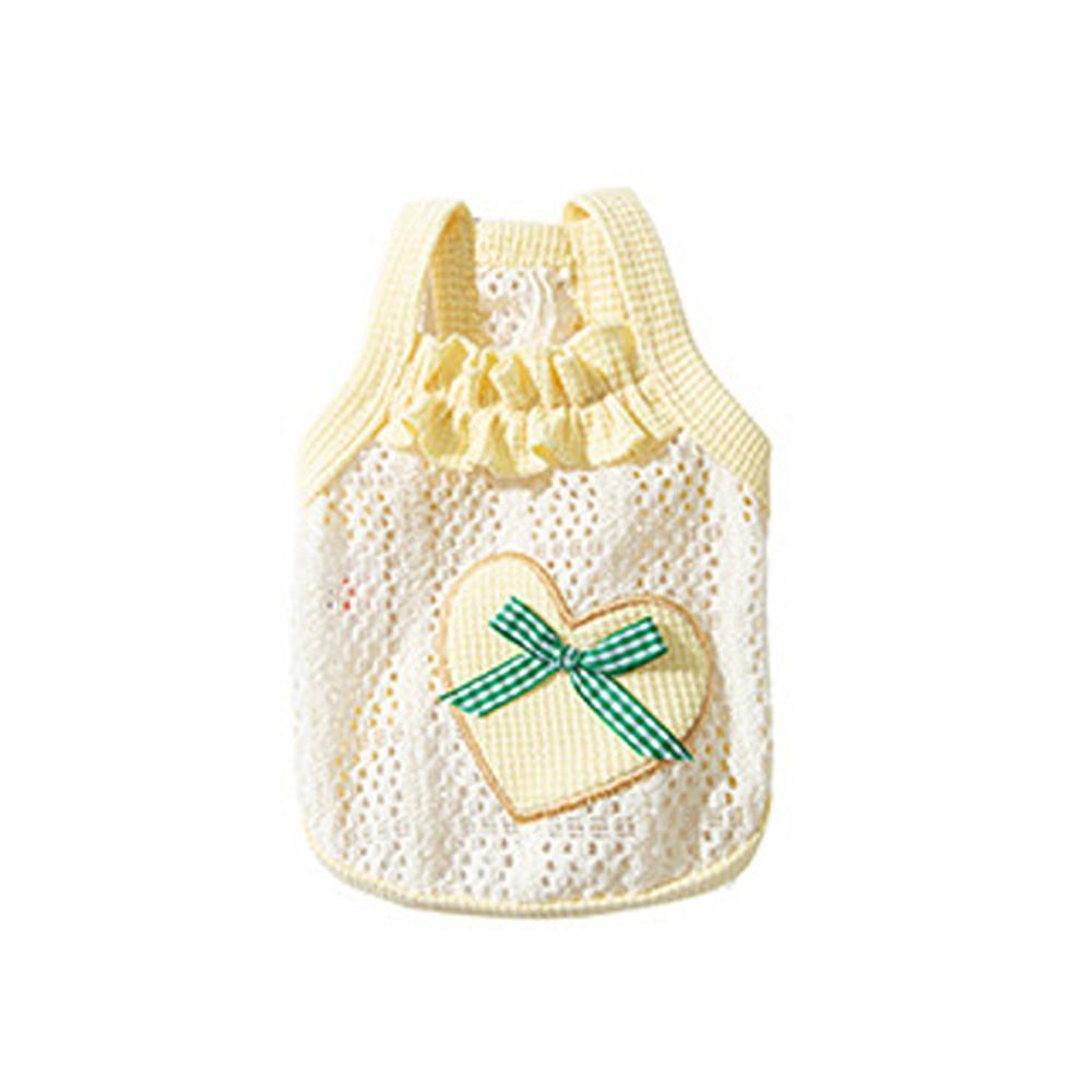 

Love Bow Strap Pet Mesh Vest Summer Thin Dog Sweatshirt Fashion Pet Clothes For Small Dog Cat S жёлтый