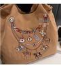 2026 Spring Japanese Style Eco-friendly Nylon Embroidered Tote - Large Capacity Casual Single Shoulder Bag for Women