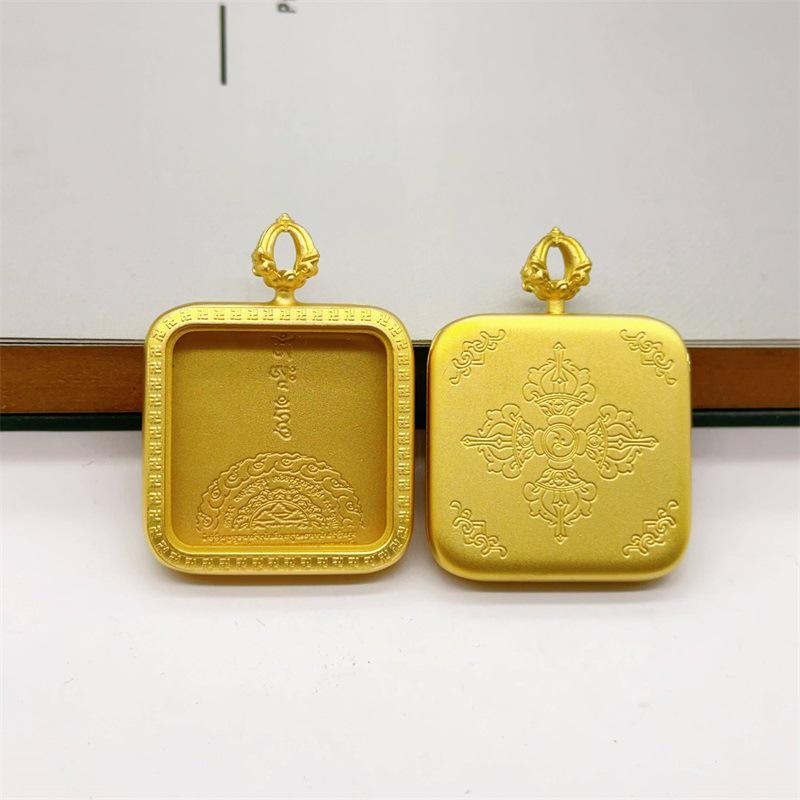 Ten-Faced Self-Liberated Vajra Pendant Necklace - Thangka Jewelry Box, Brass, Gold & Silver DIY Tibetan Accessory