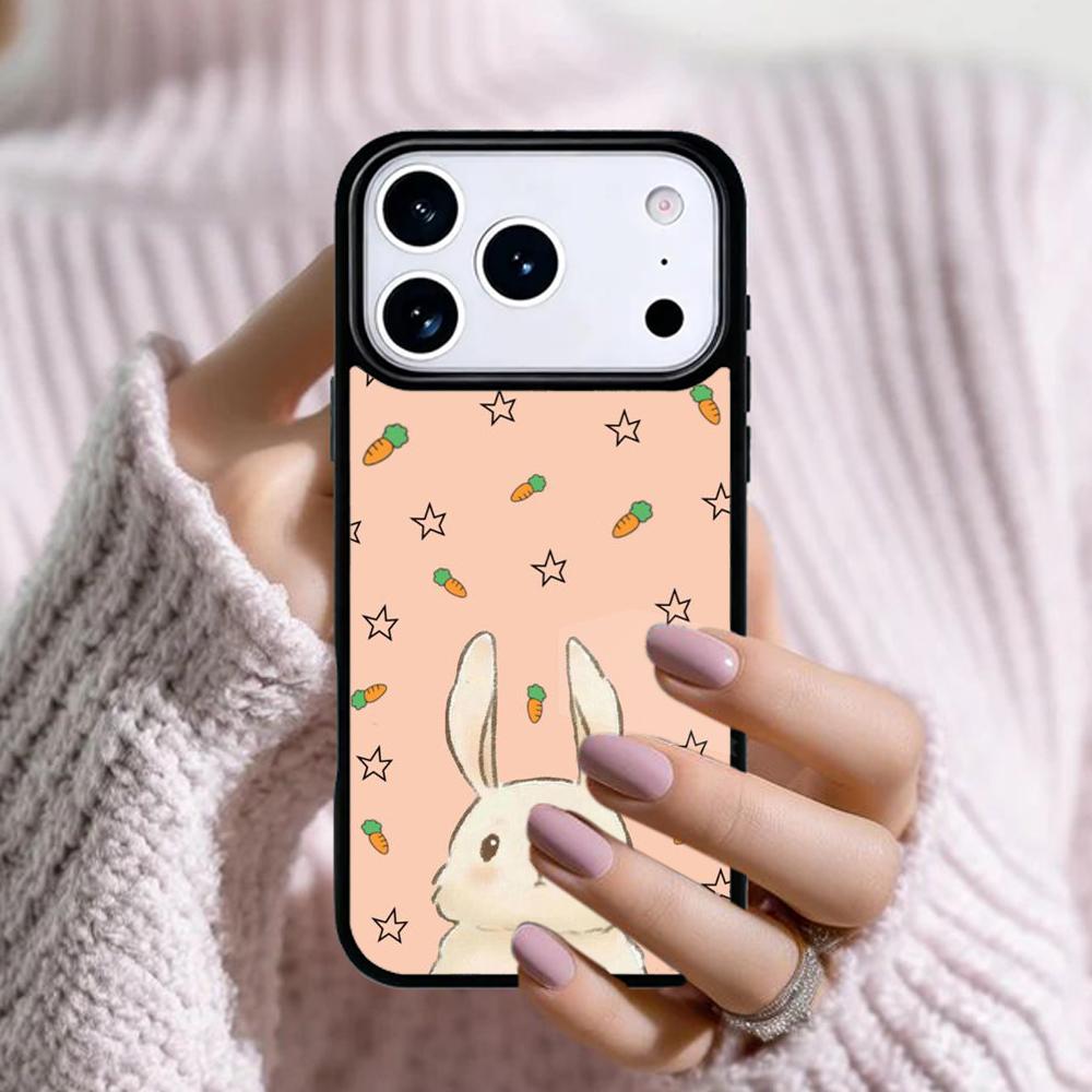 Cute Bunny Rabbit Phone Case For Apple iPhone 17 Air 16E 15 14 Plus 13 12 11 Pro Max Mini Funda Cover