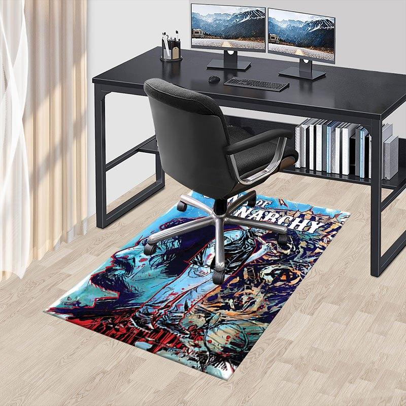 1pc Sons of Anarchy Themed Office Carpet Chair Mats - Durable Polyester Rug for Home Theater, Office, Dorm Room Decor - tA07