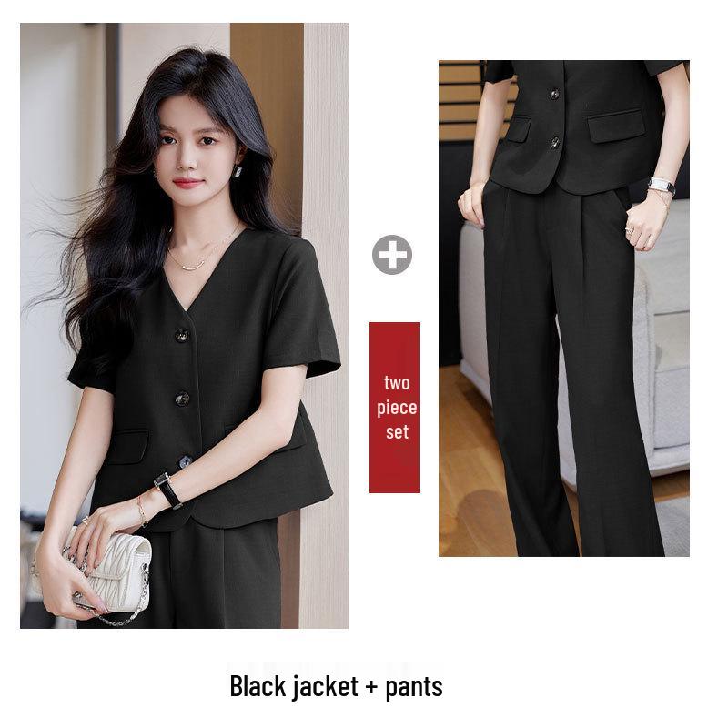 Dámské béžové sako petite: Letní 2024 High-End Krátký Módní Oblek