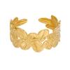 Exaggerated Irregular Stainless Steel Wide Cuff Bracelet Women's Leaves Starfish Bangle Delicate Daily Wear Jewelry Gift