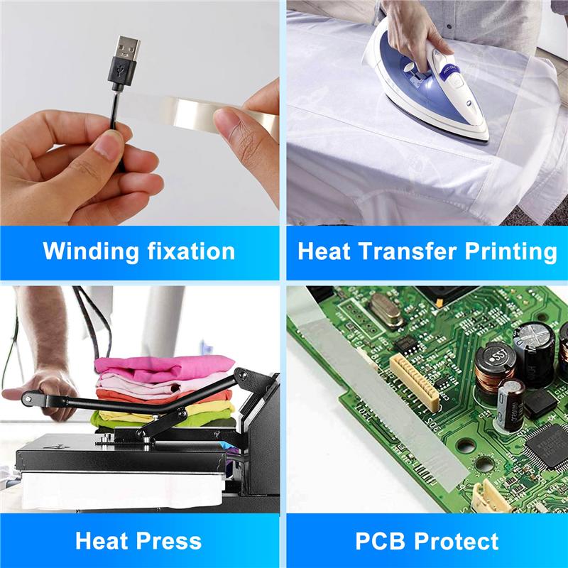 

A23I-6 Rolls 10Mm X33M(108Ft) Clear Heat Tape For Heat Sublimation Press No Residue And Heat Transfer Vinyl білий