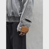 Spring 2024 Women's Retro Denim Hooded Mid-Length Sweatshirt
