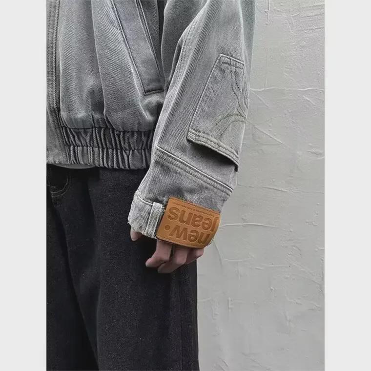 Spring 2024 Women's Retro Denim Hooded Mid-Length Sweatshirt