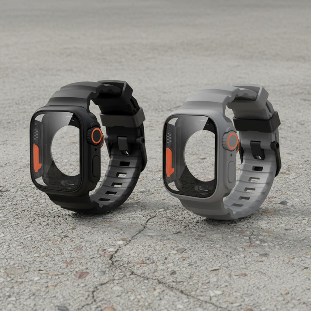 PC Case+Silicone Strap For Iwatch Series 11 10 9 8 7 6 5 4 SE3 Sport Band Hard Cover For Apple Watch 44/45/mm Bracelet Bumper