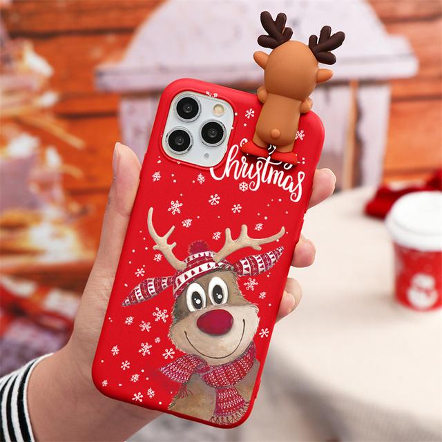 

Чехлы для телефонов с 3d рождественской куклой для Iphone 13 14 12 11 Pro Max Mini 7 8 6 6s Plus Xr X Xs Max Se2 Se3, мягкий бампер из ТПУ с мультяшным оленем For iPhone 13 Pro