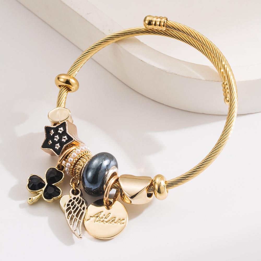 Браслет JYL TS Сделай сам Сверкающий кулон-капля Звон Приносит Радость и Шарм Z1725-A-black карибского бассейна зеленый