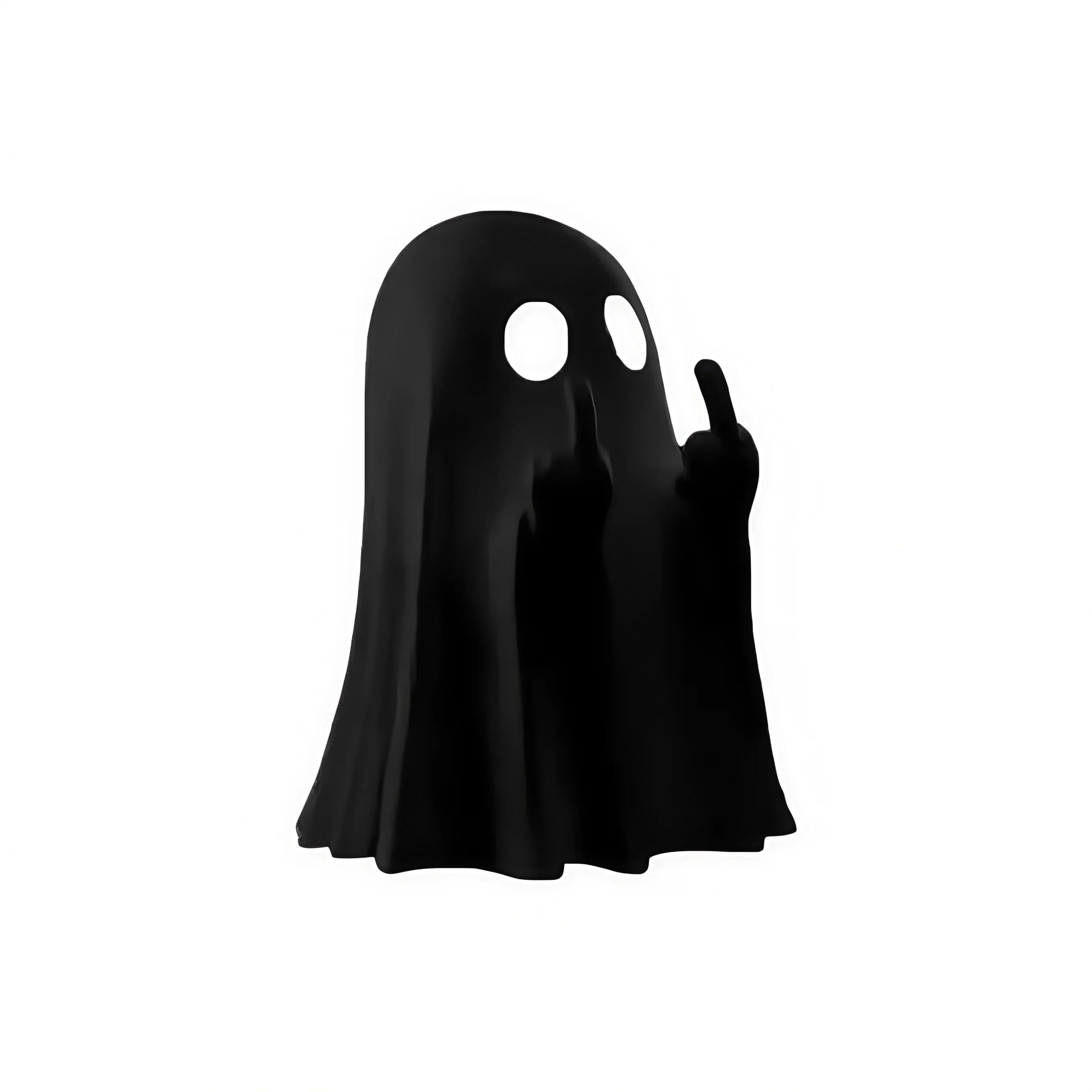 

Middle Finger Ghost Statue Halloween Decorations Scary Ghost Figurines for Home Shelf Desk Funny Offensive Office Decor Gifts чёрный