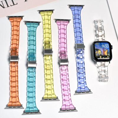 Color Transparent Strap For Apple Watch Series 8 7 SE 6 5 4 3 Fashion Band For Iwatch 49mm 41mm 45mm 44mm 40 38 42 Bracelet Band