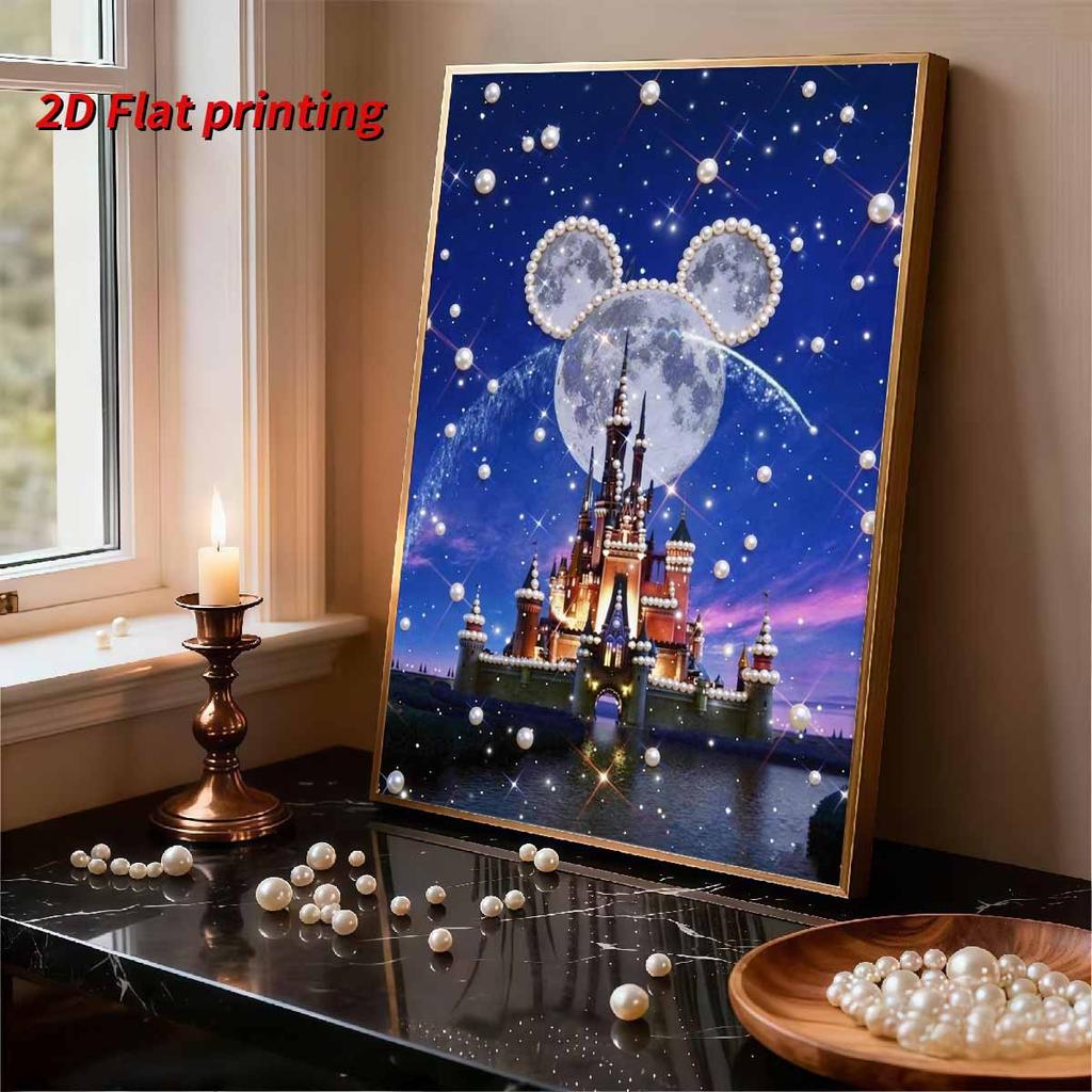 Disney Mickey and Minnie Castle DIY Painting Set Gift Home Decoration Artificial Gemstone Painting Picture Art