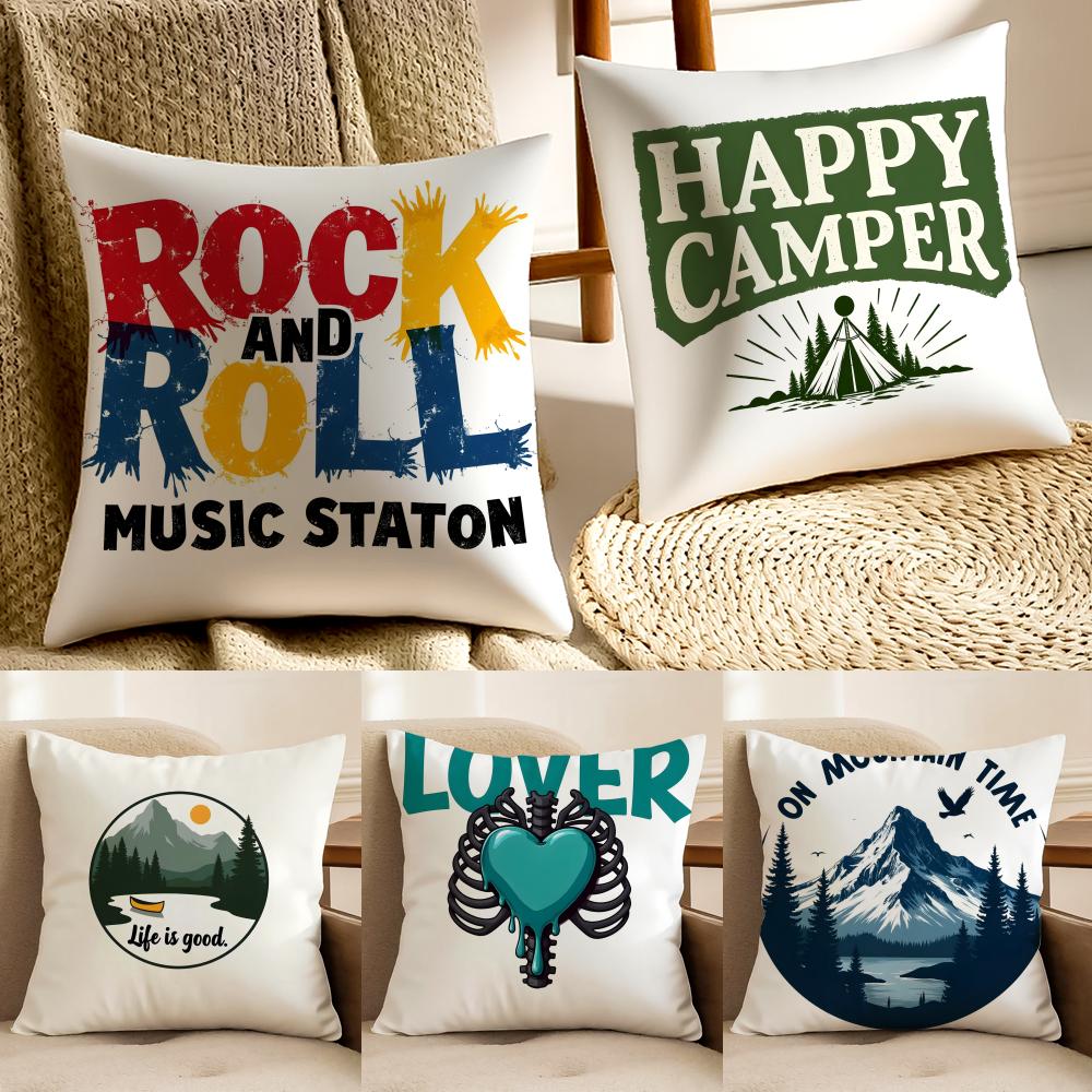 Retro American Style Letter Printing Cushion Cover Pillowcase Antidustmite Living Room Sofa Decor Cushion Room