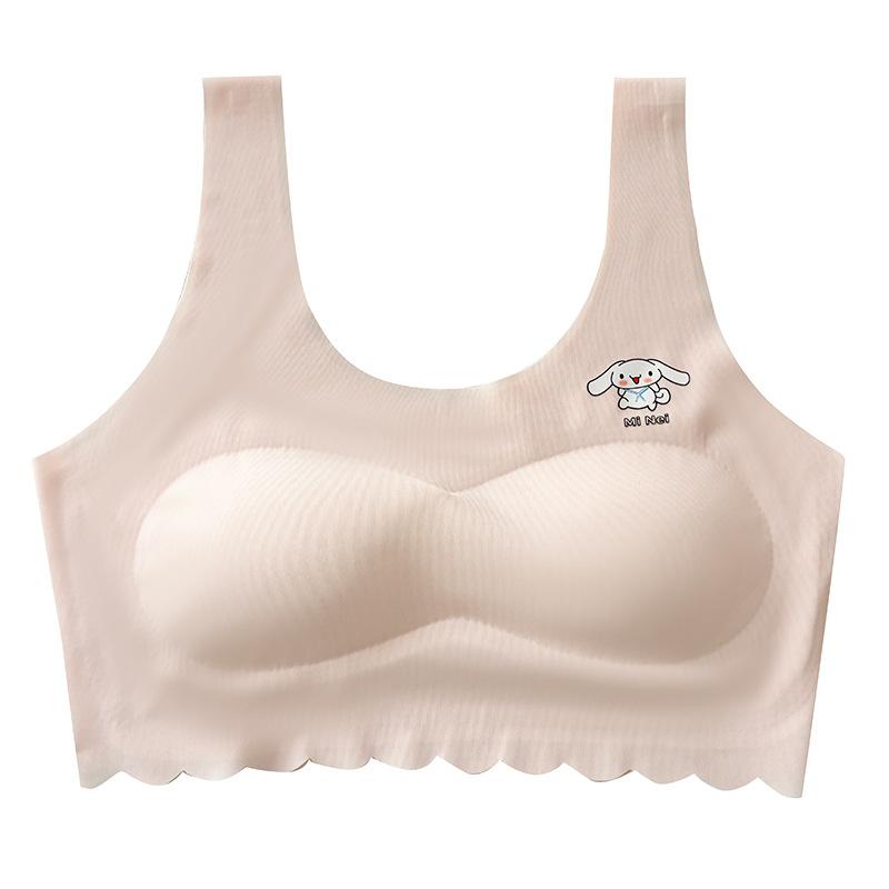 Teen Girls Student Vest Style Wireless Anti Exposure Comfortable Bra With Chest Pad