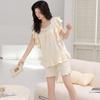 Pajamas Women'S Pure Cotton Short-Sleeved Shorts Student Cartoon Pullover Cotton Korean Version Women'S Loungewear
