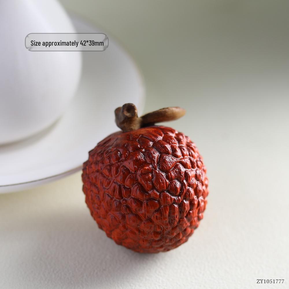 Purple Sandalwood Lychee Wenwan Handheld Ornament: Agarwood Craft for Office Tea Table.