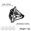 Witch Knot Ring Stainless Steel Gold Witchcraft Amulet Protection Finger Rings Wiccan Cross Celtics Knot Jewelry