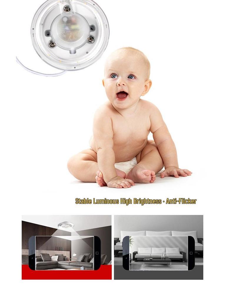 Round LED Replacement Ceiling Light for Home Office - Energy-Saving Light Board with Sticker