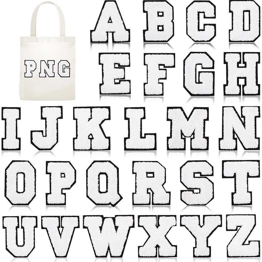 Xiao Tian Coloré 7cm Chenille A-Z Alphabet Patch en Tissu Brodé pour Sacs