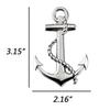 Ship Anchor Metal Car Sticker, Sliver Universal Body Sticker 3D Navy Car Logo Metal
