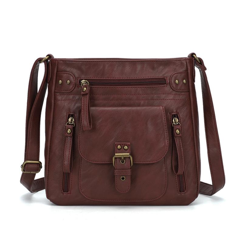 Vertical Women's Bag, Fashionable Shoulder Bag, European and American Retro Small Square Bag, Casual Travel Crossbody Bag