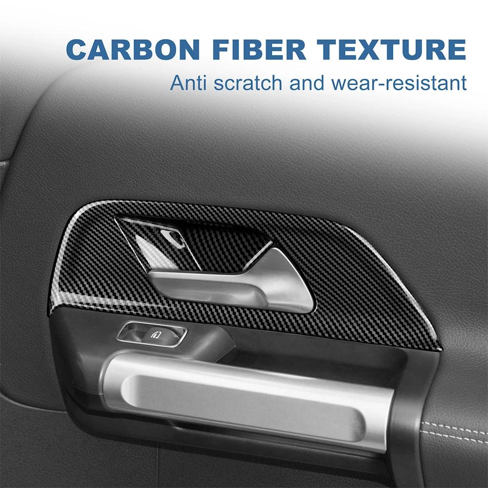 Carbon Fiber Style Interior Door Handle Bowl Trim Cover for Mercedes Benz B Class W247 H247 X247 EQA EQB 2019-2025