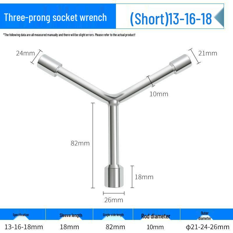 Dreifach erweiterbarer Multifunktions-Y-Steckschlüsselschlüssel für Motorrad- & Autoreparatur