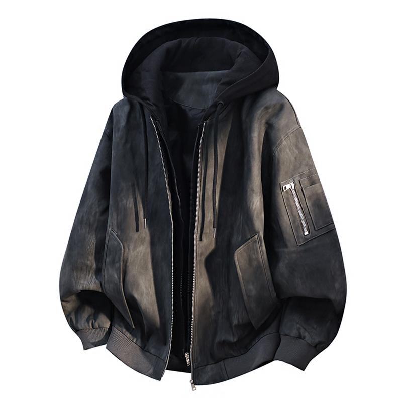 Men's Faux Two-Piece PU Leather Jacket: Windproof, Loose Fit, Youth Style for Autumn/Winter