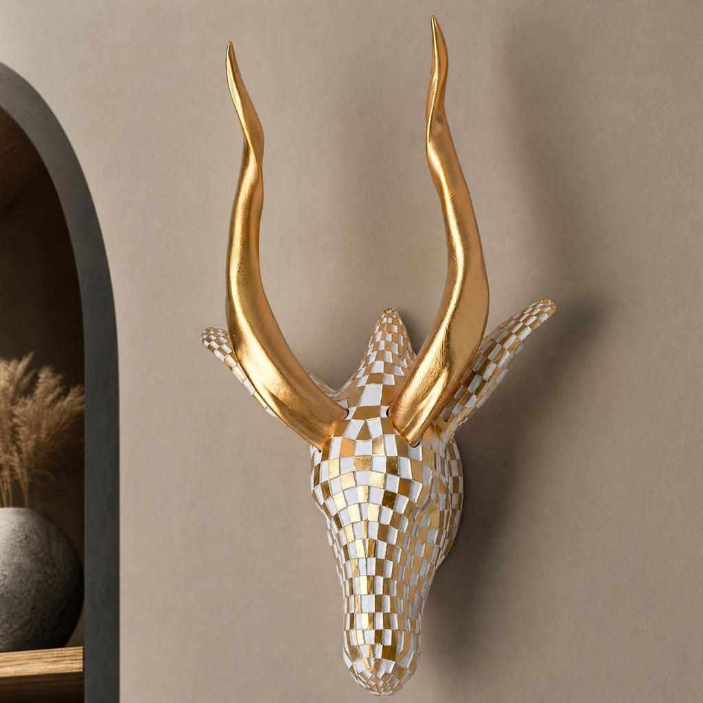 Resin Animal Head Wall Sculpture Modern for Office, Diverse Interiors
