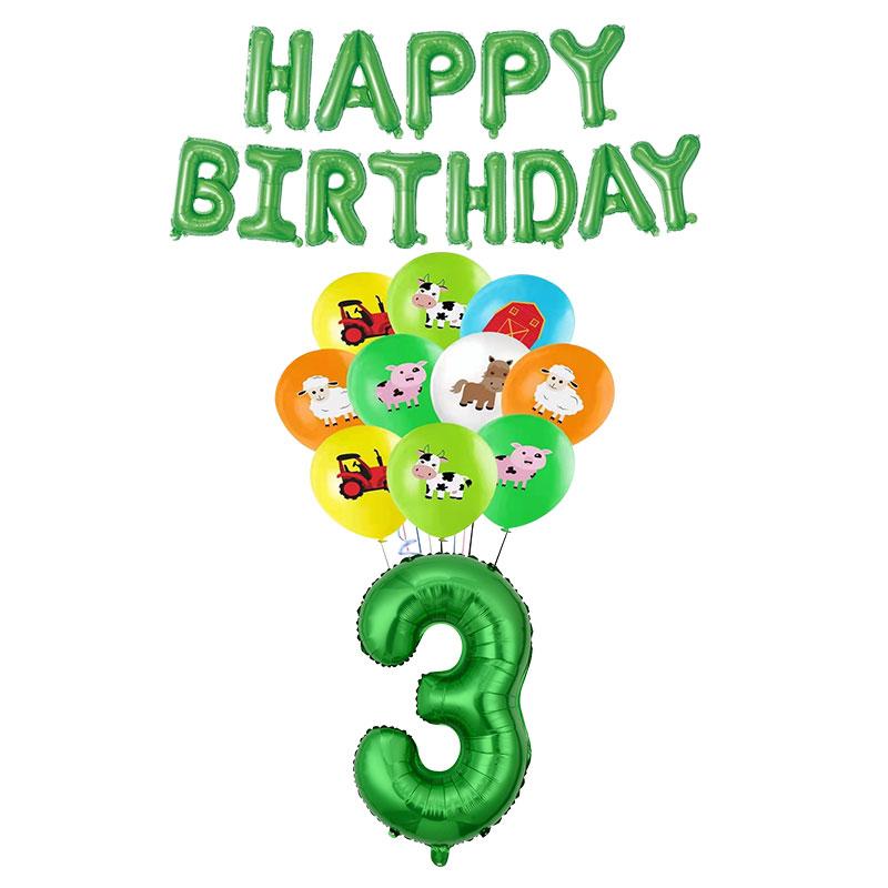 Farm Cartoon Animals Birthday Decoration Party Supplies Tableware Balloons Cup Plates Set Backdrop Banner Birthday Cake Deco Kit