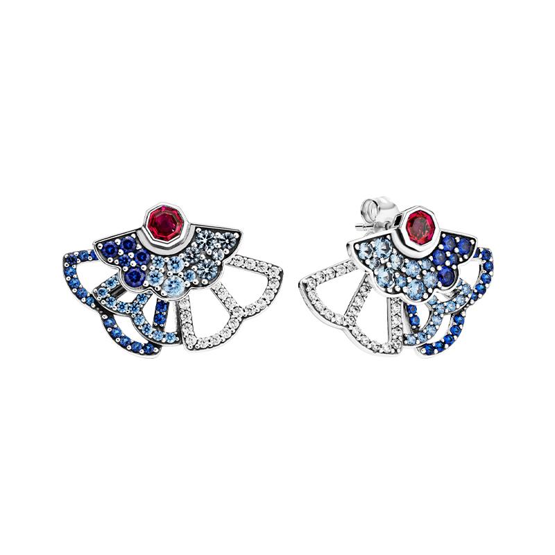 Pandora Limited edition fan earrings blue/pink women’s style 298195SRUMX