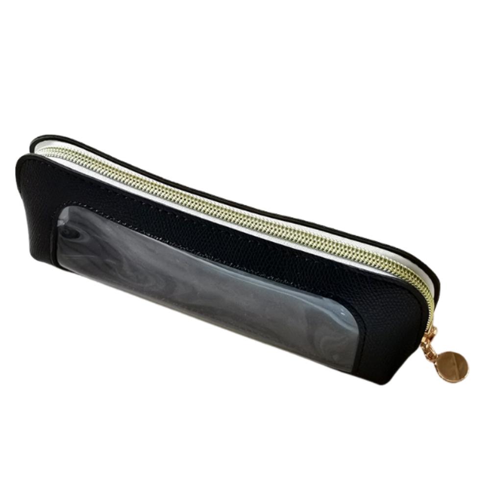 

Waterproof Makeup Brush Bag Visible Pencil Case Compact School Stationery Bag School Supplies чёрный