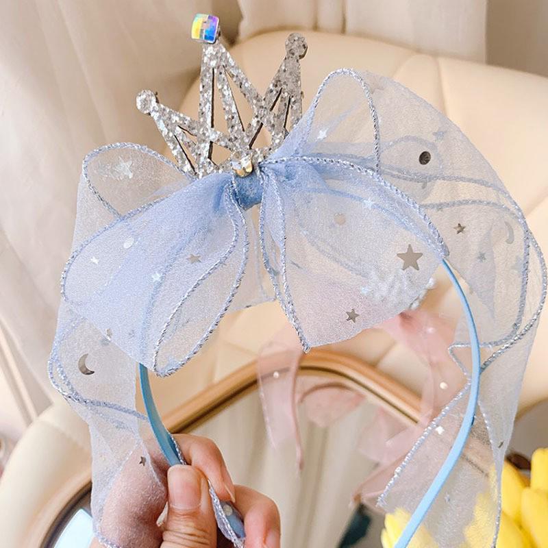 Kinder Strass Schleife Prinzessin Krone Stirnband und Haarspangen - Koreanischer Stil Haarschmuck für Mädchen und Frauen