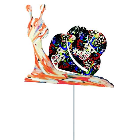 Metal Snail Garden Stake Decoration Weather-proof Indoor Outdoor Yard Lawn Patio Pathway Iron Colorful Snail Stake Stick Ornament