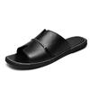 2024 Summer Trendy Plus Size Men's Genuine Leather Flip-Flops: Casual Beach Sandals in Sizes 45-47
