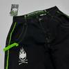 GLYDE Modă Bărbați Femei Tendință Hip Hop Buzunar Mare Blugi cu Picior Larg Spălați Vintage Blugi Lățiți High Street Pantaloni cu Cusături Negre