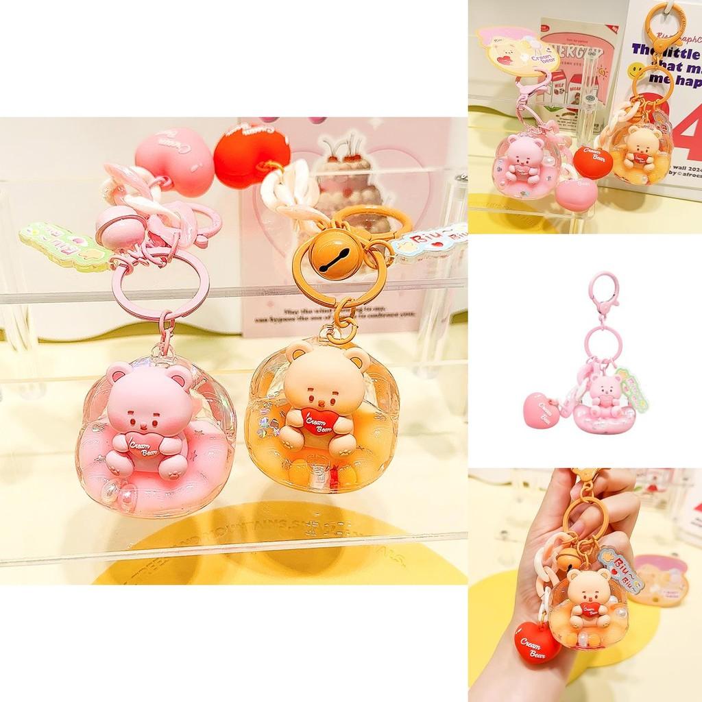 Delightful Cream Bear Sofa Keychain In Pink And Orange Perfect For Gift Giving