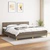 Maison Exclusive - Bed Slat Base with Taupe Mattress 200x200 Cm Fabric