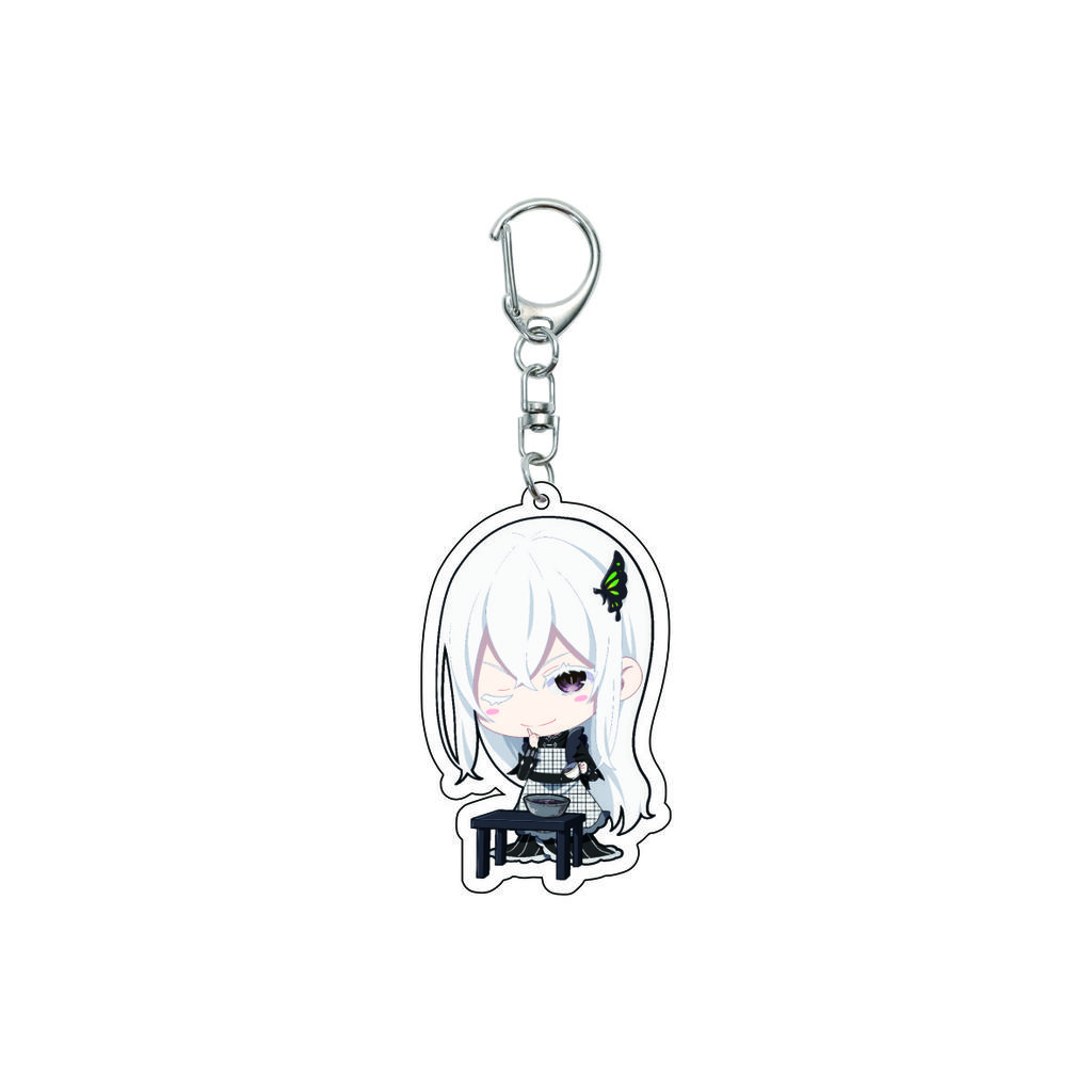 55MM Anime Re:ZERO - Iniziare la Vita in un Altro Mondo Portachiavi Natsuki Subaru Emilia Portachiavi Piastra Modello Acrilica Regali di Natale