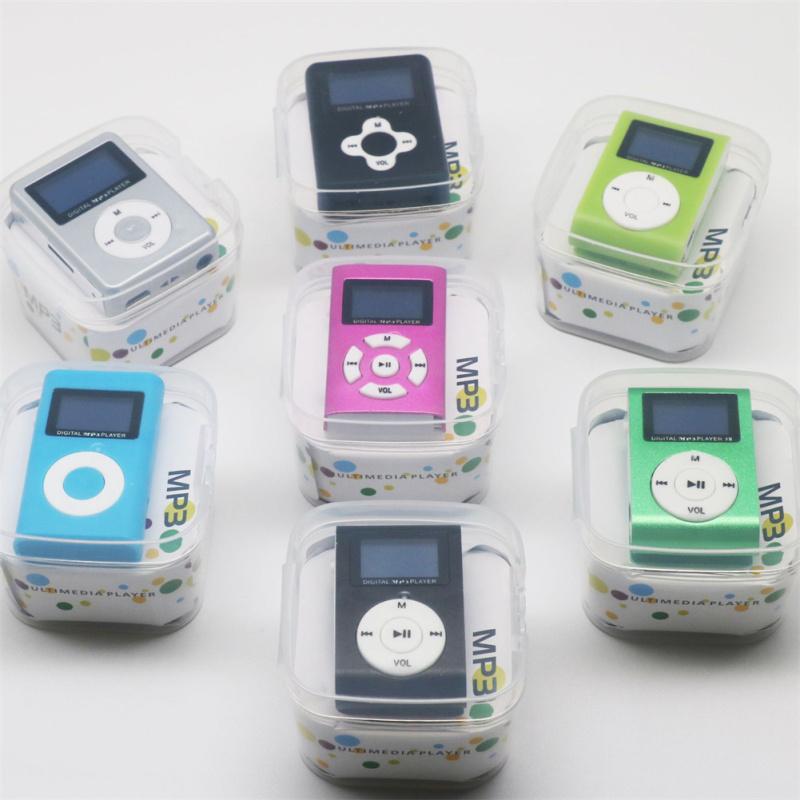 Mini Cube Clip-type Mp3 Player Display Rechargeable Portable Music Speaker with Earphone Usb Cable
