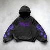 Retro Gothic Graphic Print Hip Hop Hoodie for Men Y2k Grunge Punk Casual Loose Pullover Women Streetwear Sweatshirt Hoodies