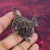 Ammonite Fossil Pendant Copper Wire Wrapped Decent Jewelry Fish Gemstone Pendant
