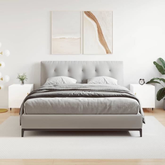 VidaXL Tables de chevet 2 pcs blanc brillant 40x40x50 cm 827521