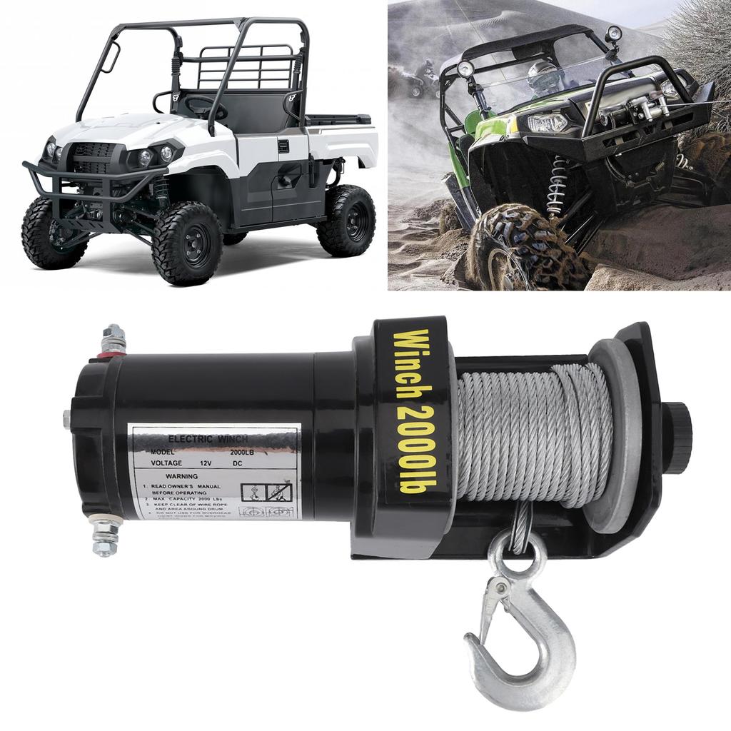 Troliu Electric 12V Capacitate de Încărcare 2000lbs Telecomandă Troliu de Înaltă Eficiență pentru ATV UTV Mașină Camion