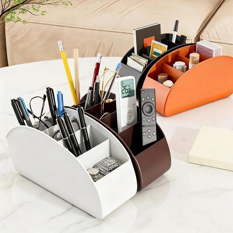 1Pcs Remote Control Holder Multi Compartment Desktop Organizer Storage Caddy For Tv Remotes Office Supplies Home Table Decor