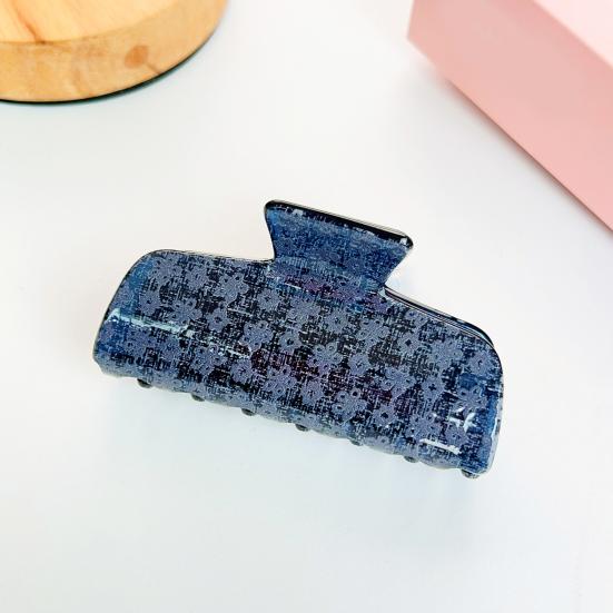 Hair Claw for Women, Floral Print Hair Clip, Transparent Shark Hair Claw, Versatile Hair Accessory for Long Short Hair Daily Use