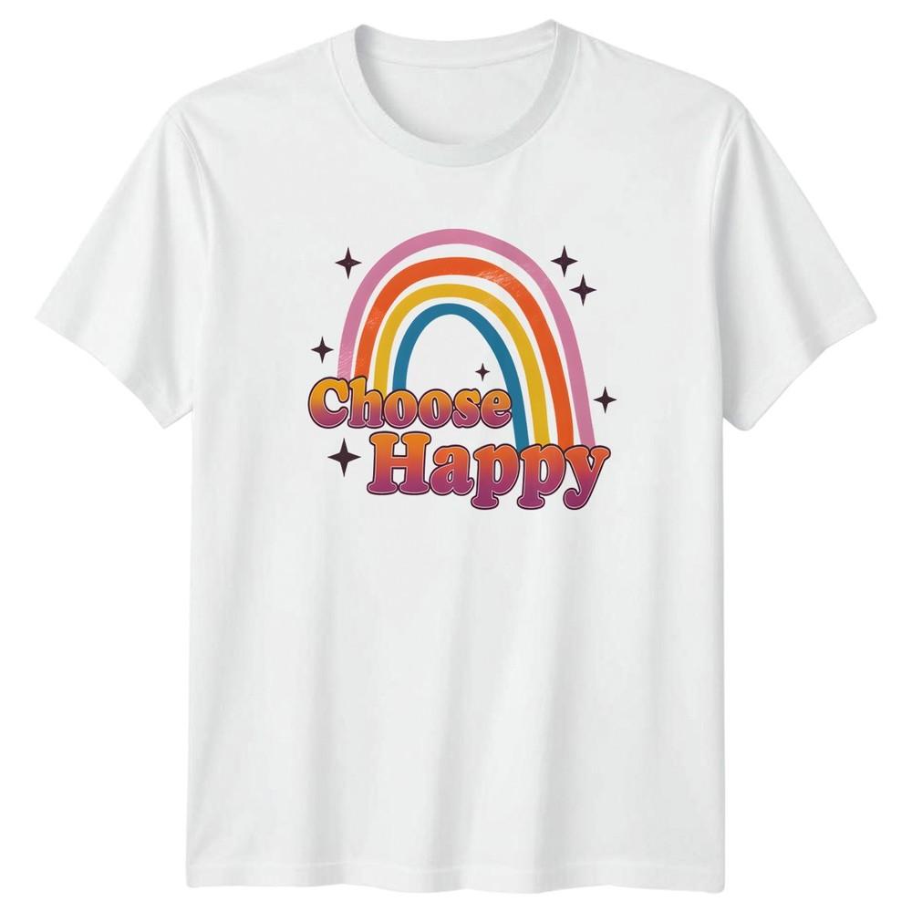 Choose Happy Unisexs TShirt Positive Quote Gift For Her S