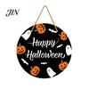 Halloween Door Sign Hanging Sign, Wooden Front Hanger Wreath, Cute Holiday Decoration Ghost Welcome for Porch Wall Indoor Home Durable